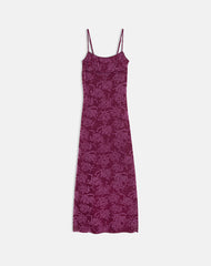 Darsih Maxi Dress in Flock Shadow Leaf Plum