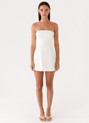 Della Strapless Mini Dress - White