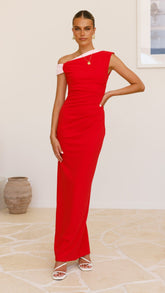Honey Maxi Dress - Red/Pink
