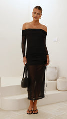 Isadora Off Shoulder Maxi Dress - Black