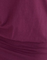 Edwina Off the Shoulder Mini Dress in Deep Purple