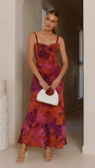 Margo Midi Dress - Dark Rose