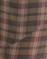 Elska Maxi Dress in Brown and Pink Blurry Check