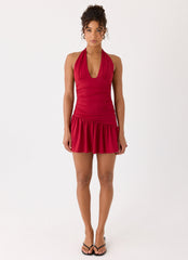 Esme Mini Dress - Red Magenta