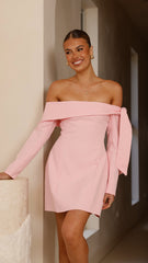 Halen Long Sleeve Mini Dress - Pink