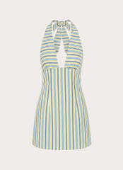 Feyric Mini Dress - Mint Banana Stripe