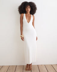 Georgina Maxi Dress in Cupro Off White