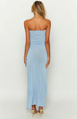 Girls' Night Out Blue Knit Midi Dress
