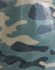 Hepasi Halter Mini Dress in Camo Sequin Khaki Green
