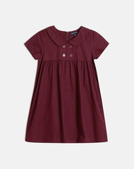 Imiraty Babydoll Mini Dress in Poplin Maroon