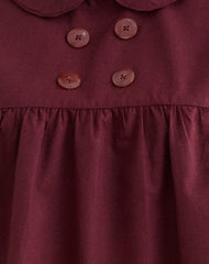 Imiraty Babydoll Mini Dress in Poplin Maroon