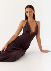Indya Halter Maxi Dress - Chocolate