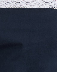 Jesamine Bandeau Dress in Dark Navy with Lace Trim