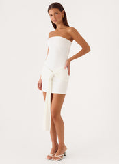 Jiliana Strapless Mini Dress - White