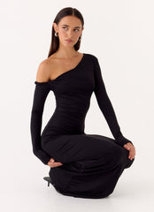 Jordana Twist Maxi Dress - Black