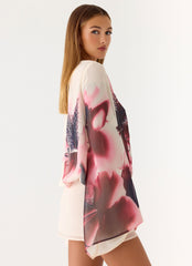 Junia Long Sleeve Mini Dress - Velvet Bloom
