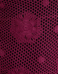 Kaku Mini Dress in Crochet Knit Zinfandel