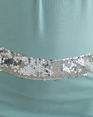 Karuna High Neck Maxi Dress in Aqua Grey