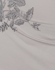 Kausar Off Shoulder Mini Dress in Lace Flower Grey