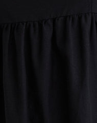 Kayla Square Neck Mini Dress in Linen Black