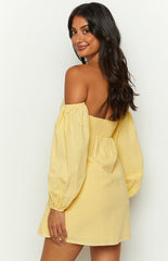 Koa Yellow Long Sleeve Mini Dress