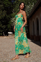 Peony Pillow Maxi Dress Green