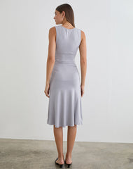 Laluma Midi Dress in Lilac Grey