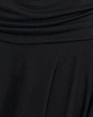 Lizella Hem Mini Dress in Cupro Black