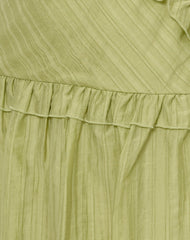 Lorena Mini Dress in Chiffon Stripe Green