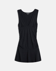 Luscian Plunge Mini Dress in Black