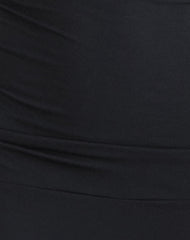 Luscian Plunge Mini Dress in Black