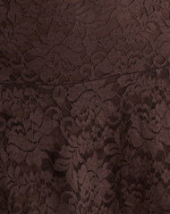 Luscian Mini Dress in Lace Chocolate with Blue Binding