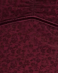 Luth Mini Dress in Ditsy Flocked Burnt Maroon