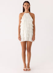 Lunar Bloom Mini Dress - Ivory