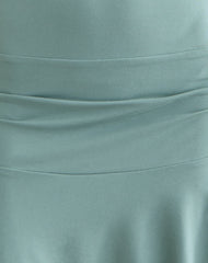 Mahalia Plunge Mini Dress in Aqua Grey