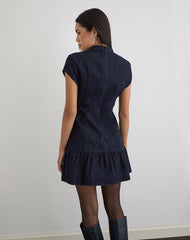 Manama Mini Dress in Chambray Indigo