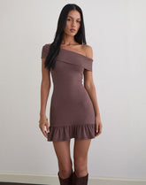Maufa Mini Dress in Jersey Deep Taupe