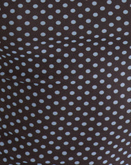 Mawa Maxi Dress in Brown with Compact Blue Polka Dots