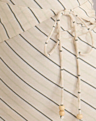 Mayeira Halterneck Mini Dress in Tilt Lines Beige