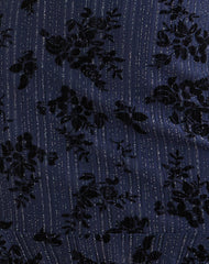 Micaya Mini Dress in Flocked Shimmer Plisse Navy