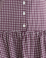 Miriam Midi Dress in Mini Gingham Wine