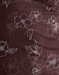 Motarika Mini Dress in Doodle Flower Flock Brown