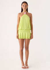 Make It Right Mini Dress - Lime