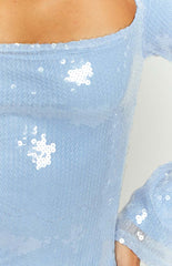Marienne Blue Sequin Mini Dress