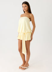 Mazie Strapless Mini Dress - Yellow
