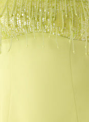Miftie Beaded Sequin Mini Dress - Lime
