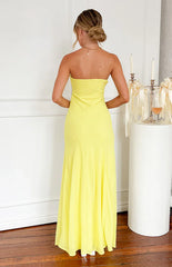 Myka Yellow Strapless Maxi Dress