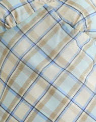 Naska Maxi Dress in Chiffon Vintage Blue Check