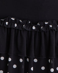 Navya Wrap Mini Dress in Polka Black and White