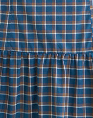Panja Mini Halter Neck Dress in Medium Tartan Blue